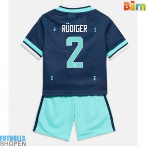 Billiga Tyskland Antonio Rudiger #2 Bortatröja Barn VM 2026 Kortärmad (+ Korta byxor)